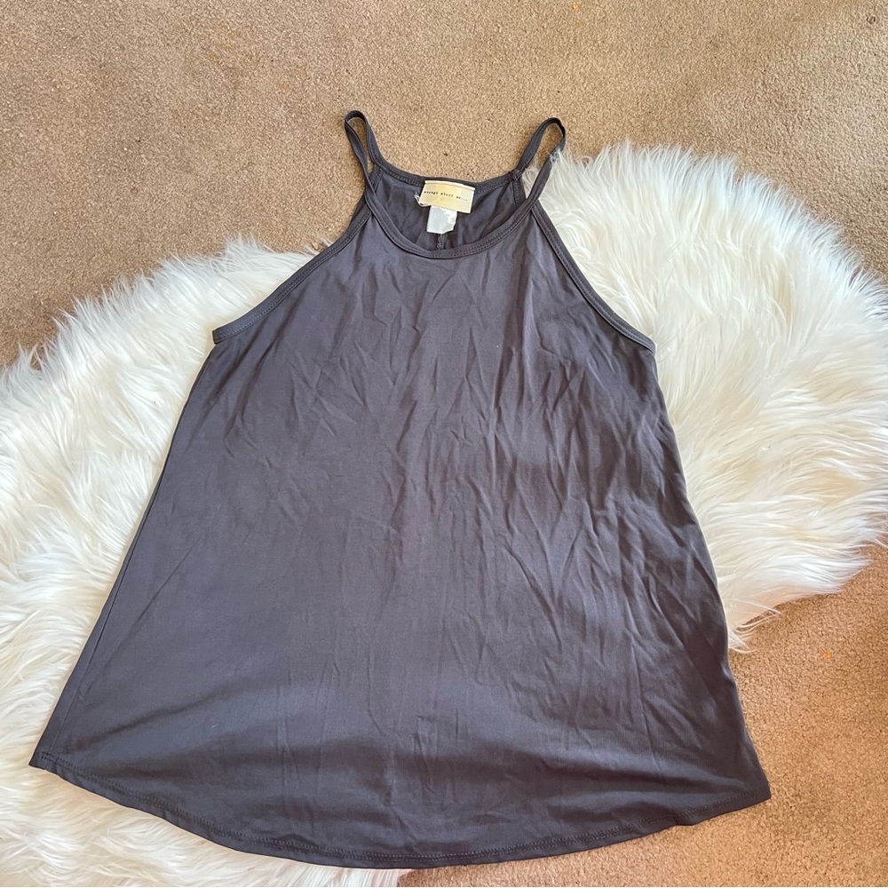 Enough about me. .  . Gray Halter Cut In Tank Top